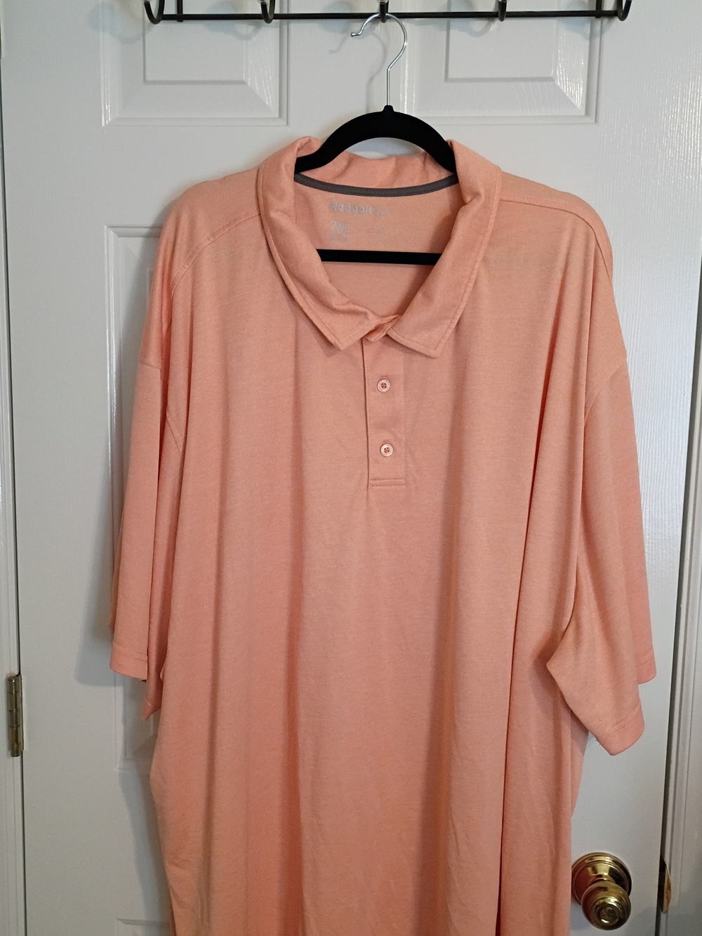 Men's Reebok Golf Peach Short-Sleeve Polo Shirt Size 7XL